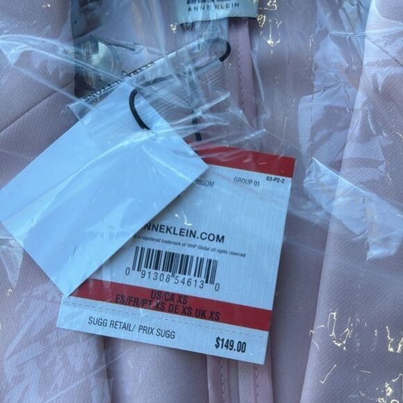 Anne Klein Faux Double-Breasted Jacket With Patch Pockets pink size XS NWT - Picture 5 of 6